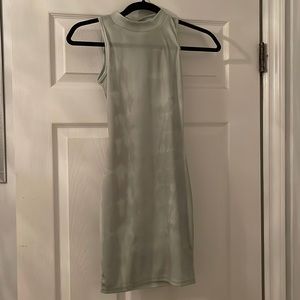 Pretty Little Thing Ribbed High Neck Tie Die Dress